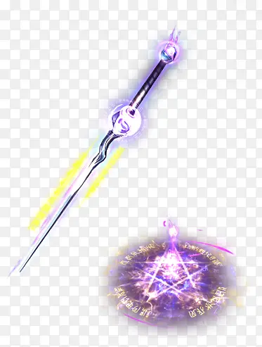紫色游戏光效权杖