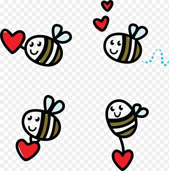 卡通爱心蜜蜂