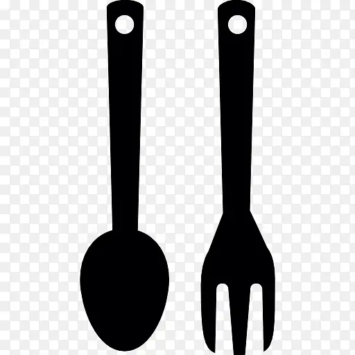 勺子和叉子倒图标