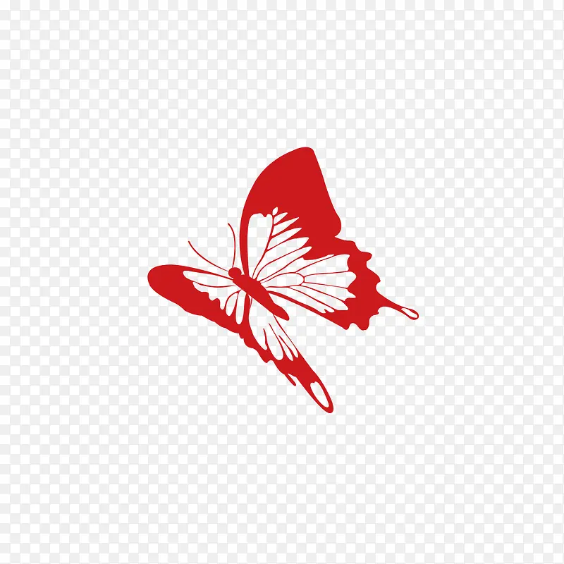 红色的花蝴蝶