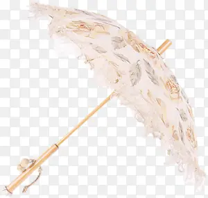 白色花纸伞png素材