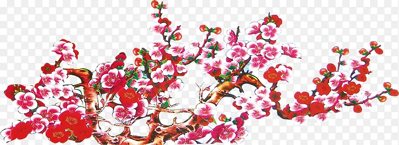 手绘中式梅花植物