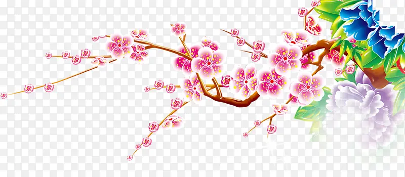 粉色新年梅花装饰