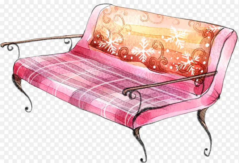 手绘粉色椅子漫画