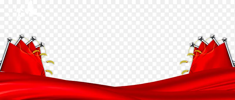 红色红旗装饰边框