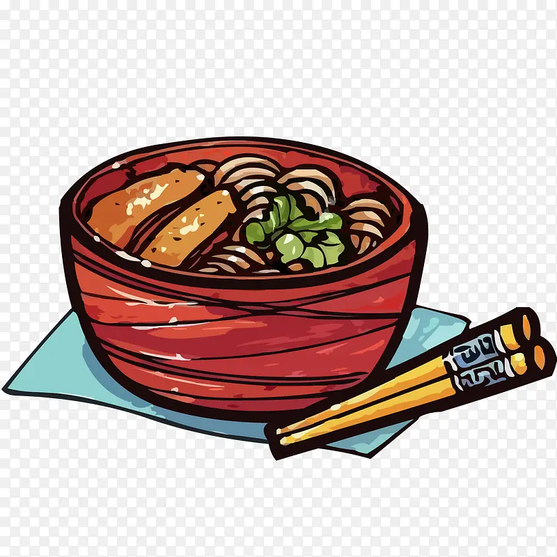 卡通美味的面食食物设计