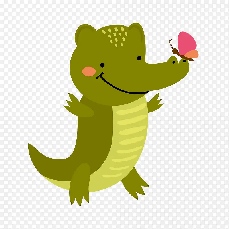 卡通可爱动物鳄鱼