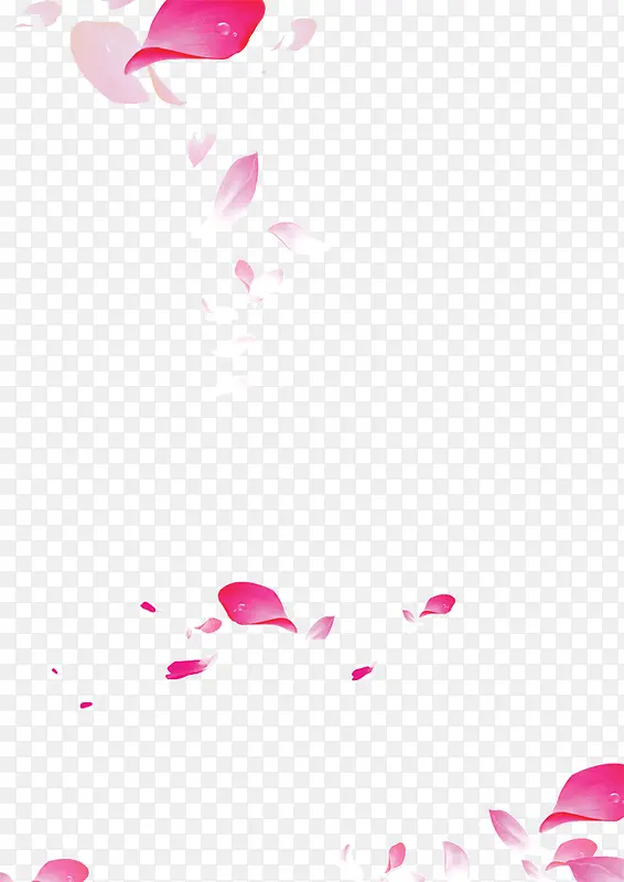 粉色花瓣漂浮设计装饰