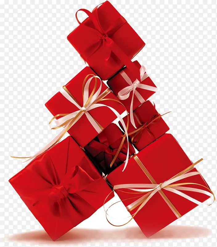 红色重叠礼物礼盒