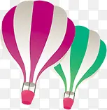 创意扁平手绘空中的热气球