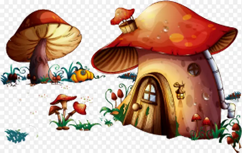 蘑菇房子卡通建筑