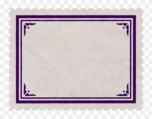 复古紫色邮票形边框