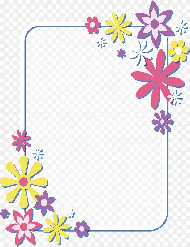 彩色雏菊装饰框