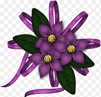 紫色丝带花朵