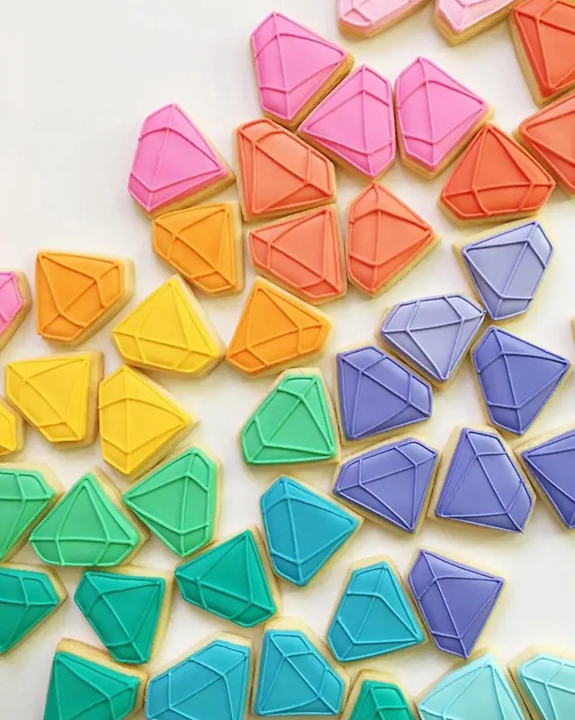彩虹颜色钻石颜色饼干