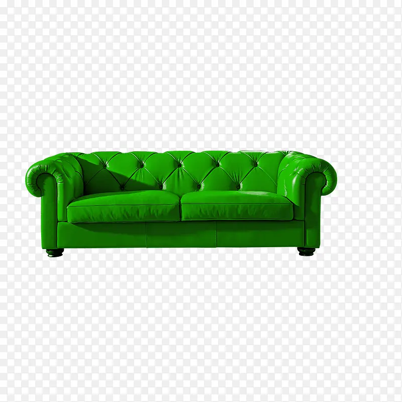 绿色皮质沙发