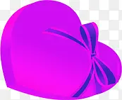 高清紫色活动手绘爱心礼盒