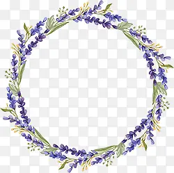 紫色花朵绿叶圆环