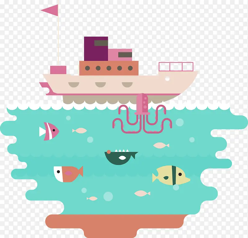 渔船装饰图案PP3壁纸