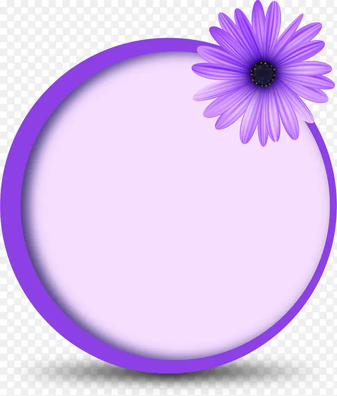 紫色唯美圆形花纹花朵