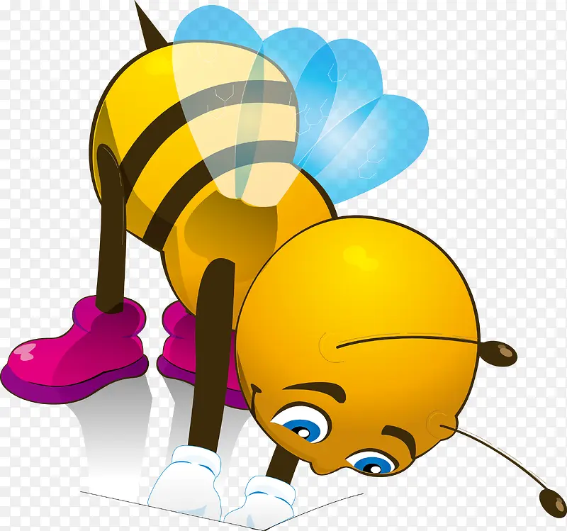 卡通蜜蜂矢量图