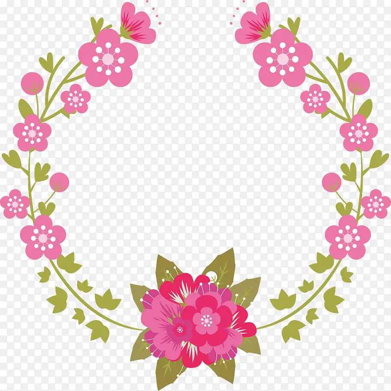 玫粉色花朵标题框