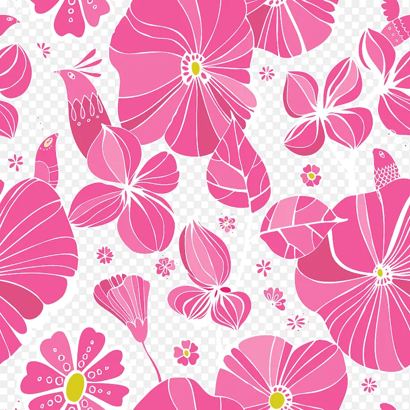 粉色花朵无缝背景素材
