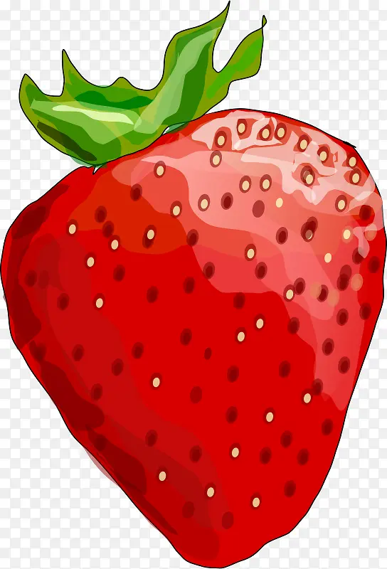 卡通水彩大草莓