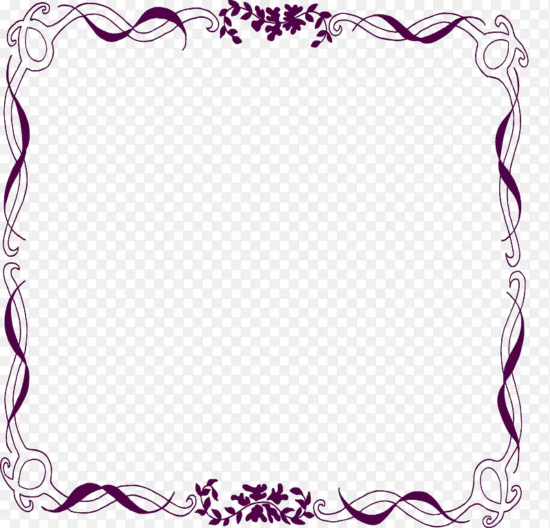 紫色花纹边框