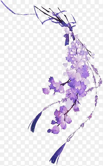 紫色唯美手绘花朵