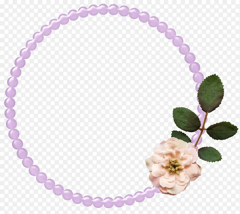 紫色圆珠花朵圆环