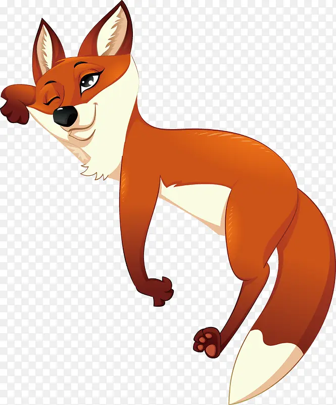 卡通矢量动物狐狸素材