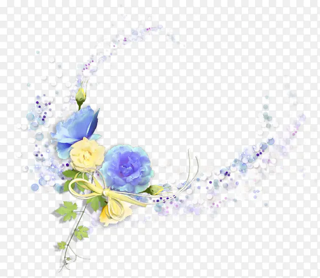 蓝色唯美花朵装饰