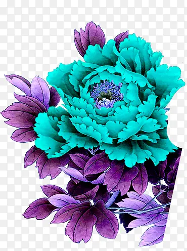 蓝色美丽花朵设计