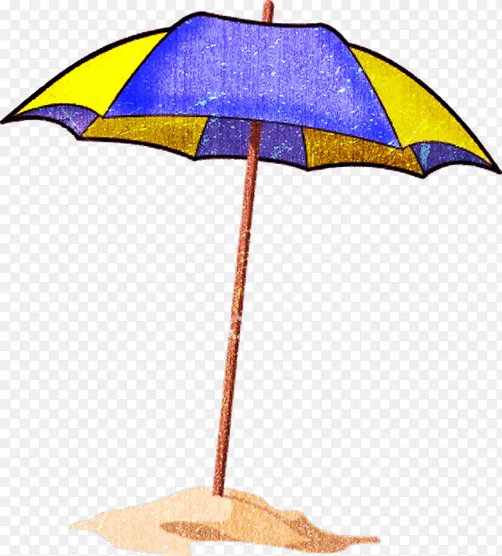 卡通紫色黄色相间雨伞