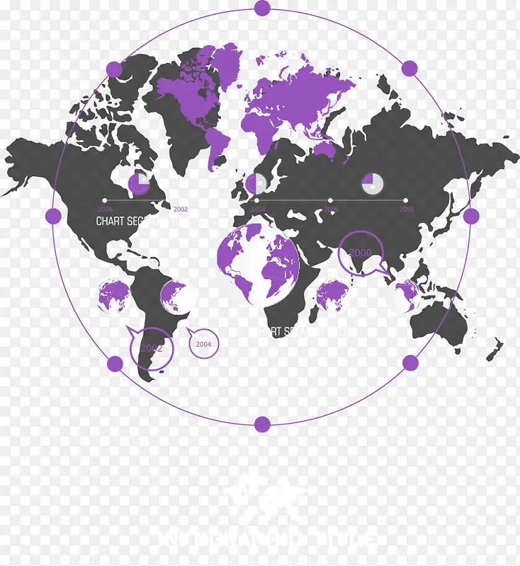 矢量紫色地球图表
