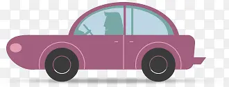 卡通紫色汽车图标