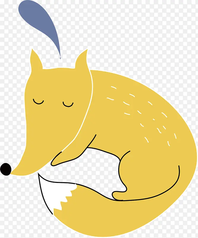 黄色狐狸矢量图
