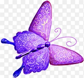 粉紫色春天花纹蝴蝶