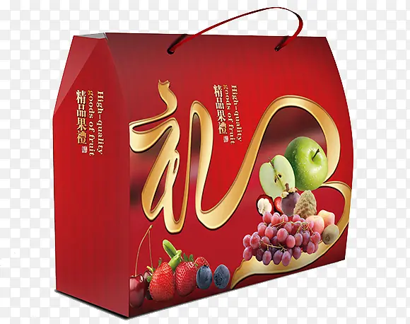 红色水果礼盒
