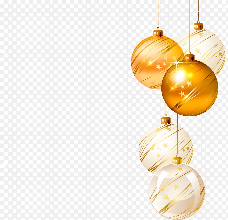 金色星星圆球装饰圣诞