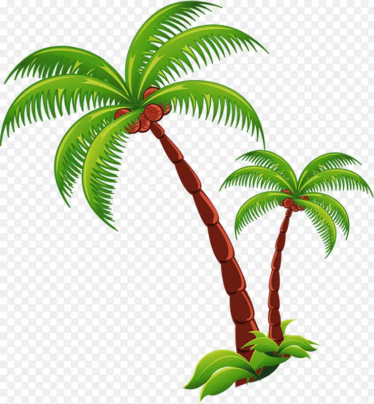 椰子树卡通海报效果植物