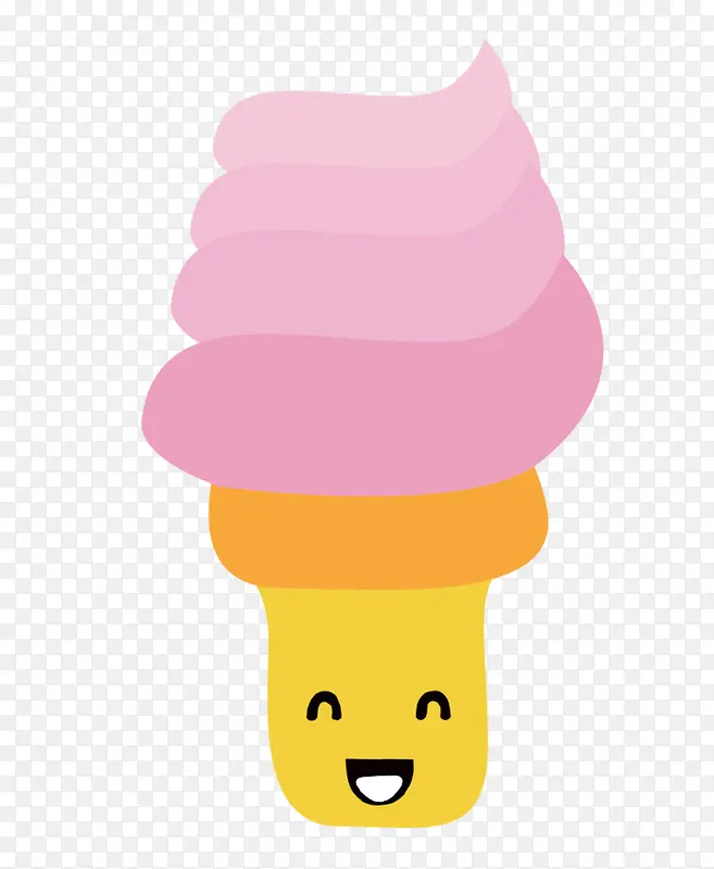 卡通笑脸冰淇淋