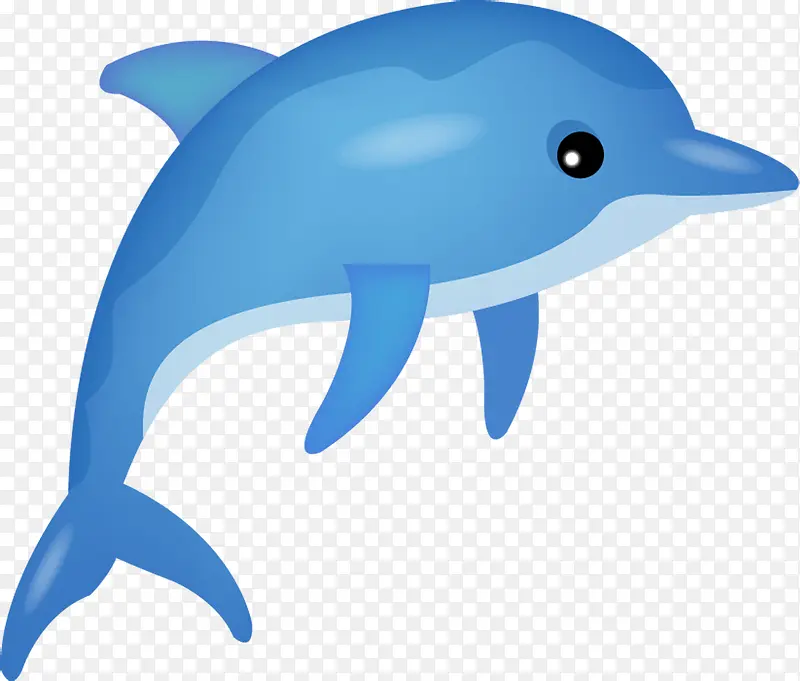 蓝色海豚卡通图案