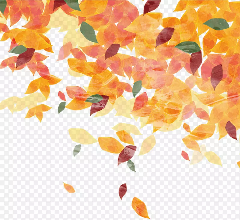 秋叶图案-手绘树叶