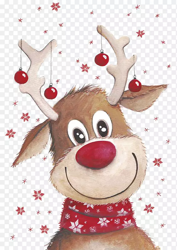 鲁道夫圣诞老人的驯鹿剪贴画-圣诞鹿