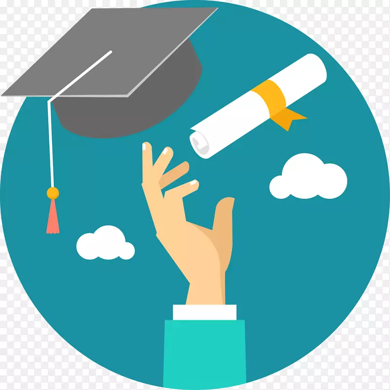 学生教育研究生院图标-把硕士学位帽和证书扔到天上去