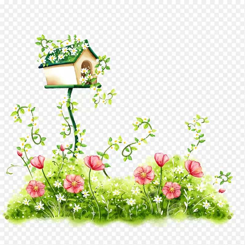 花墙纸.手绘花