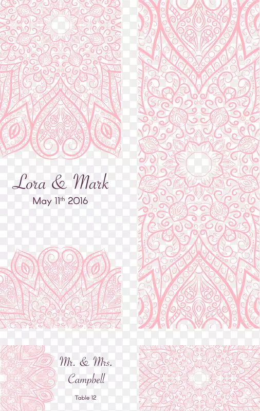 视觉艺术粉色图案-浪漫婚礼邀请粉红色图案