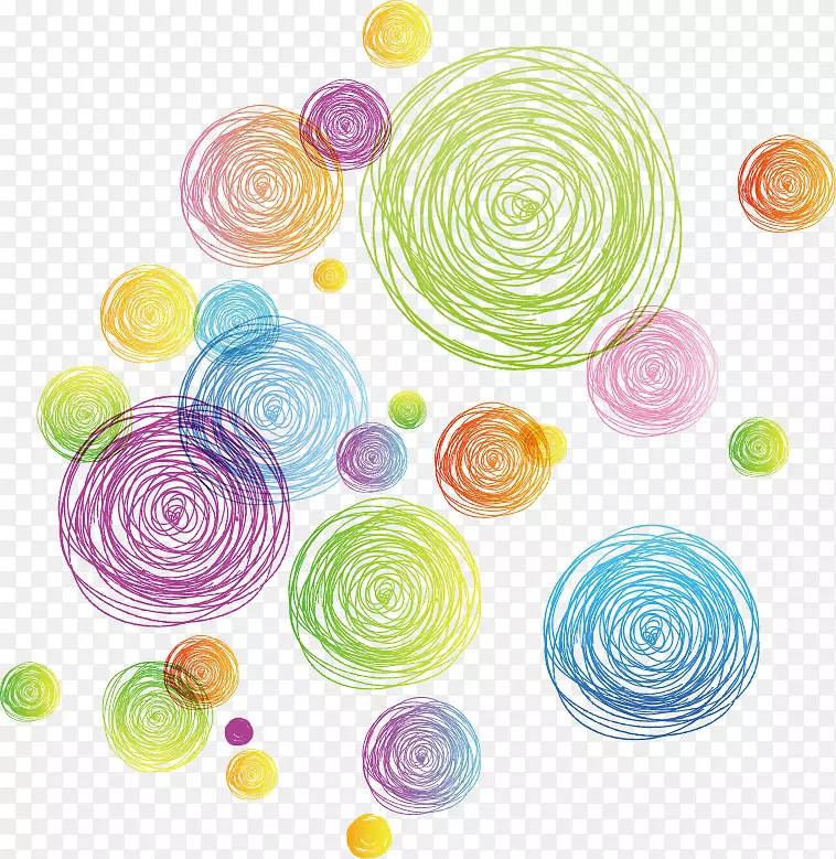 圆线-彩色抽象几何圆线
